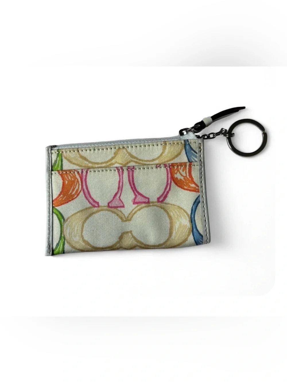 NWOT vintage Y2K Coach Scribble Signature Mini coin purse/card holder key fob